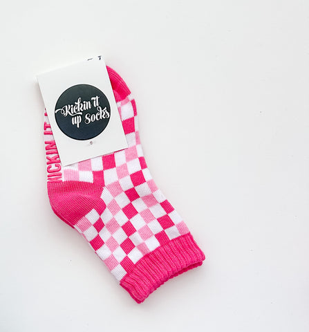 PINK CHECKERED | Kickin It Up Socks