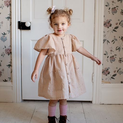 Kirsten | Natural Check Dress