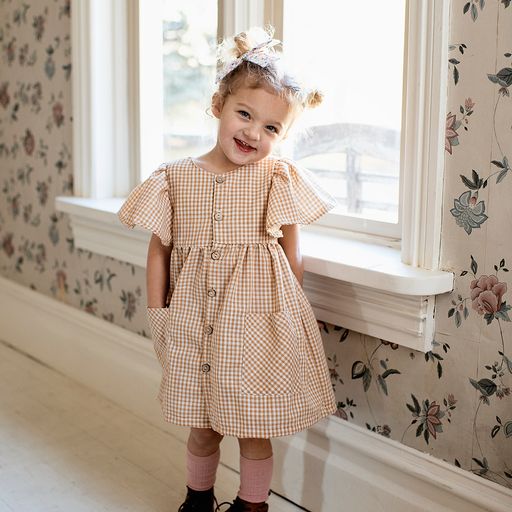 Kirsten | Natural Check Dress