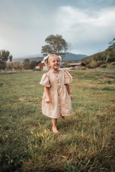 Kirsten | Natural Check Dress