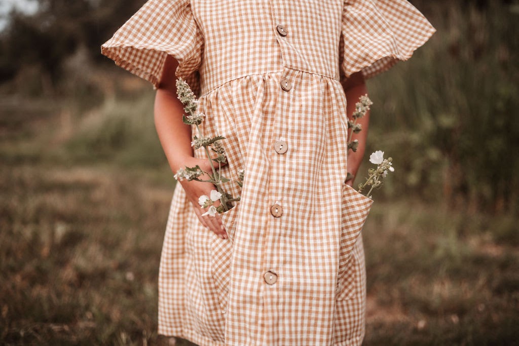 Kirsten | Natural Check Dress